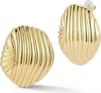 Sphera Milano Ribbed Statement Stud Earrings in Gold at Nordstrom Rack