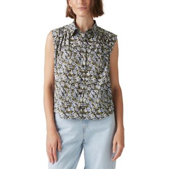 Levi's Gracen Blouse Top Womens Multi Lillian Floral Button Front PALL528