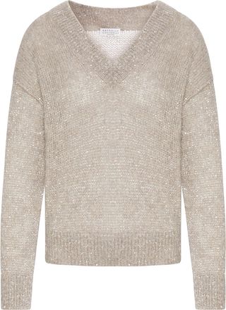 Brunello Cucinelli DAZZLING ENGLISH HALF RIB COTTON SWEATER - Brunello Cucinelli - Woman