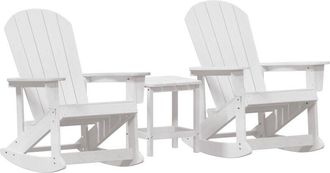 vidaXL Garden Lounge Set White HDPE vidaXL