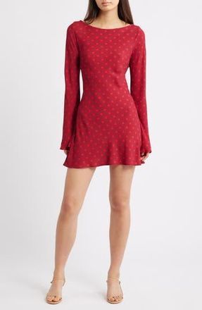 Princess Polly Good Graces Long Sleeve Minidress in Red at Nordstrom Rack, Size 8