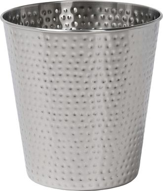 Happimess Axel Modern Minimalist Hammered Steel 2-Gallon Wastebasket in Brushed Steel at Nordstrom
