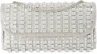 Dune London Elabourate Crystal Clutch in Silver at Nordstrom