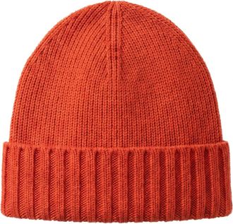 Drumohr Gorro de punto acanalado de cachemira - Accessories - Hombre - Naranja - ONE SIZE