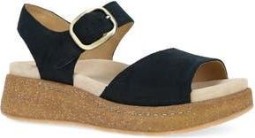 Dansko Bianca Platform Wedge Sandal in Black Burnished Suede at Nordstrom Rack, Size 10.5-11Us / 41Eu
