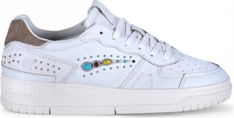 D.A.T.E. Torneo Pure Studs - Dames - Sneakers - Wit - 37 EU - Katoen - Schoenen