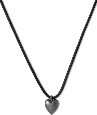 Jennifer Fisher Puffy Heart Cord Choker Necklace in Hematite at Nordstrom