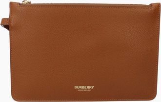 Burberry Womens Burberry Double Faced Pouch - Tawny Brown