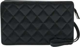 Chanel Pre-owned Clutches, female, Black, Size: ONE SIZE Pre-owned Leather Clutch