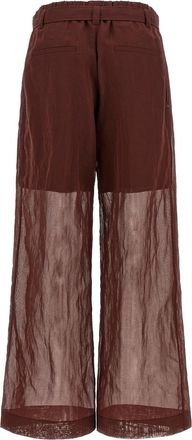 Brunello Cucinelli Womens Bordeaux Cotton Flared Pants