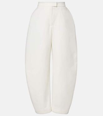 R&oacute;he High-rise cotton barrel-leg pants