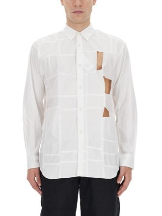 Comme Des Gar&ccedil;ons White Regular Distressed Shirt