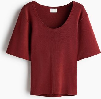 H&M T-Shirt aus Feinstrick - Red