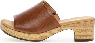 Gabor Bruine leren sandaal met open teen - Dames - Muiltjes - Bruin - 42 EU - Leer - Schoenen