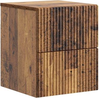 vidaXL Mesita De Noche De Pared Madera Envejecida 33 X 34,5 X 40 Cm Vidaxl