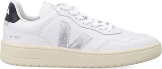 Veja V-90 White Sneakers With Streamlined Silhouette