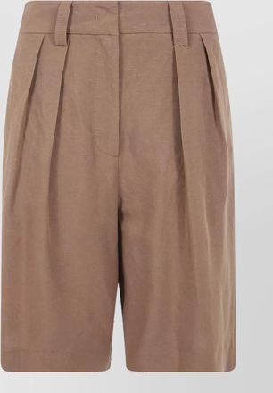 DRHOPE linen-blend knee-length bermuda shorts