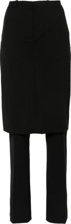 Coperni low-waist wide-leg skirt trousers - women - Polyester/Wool/Spandex/Elastane - 36 - Black