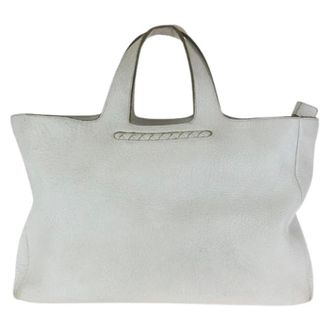 Bottega Veneta Pre-owned Tote Bags, female, White, Size: ONE SIZE Pre-owned Leather Tote Bag