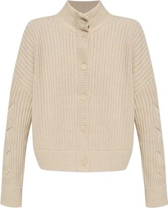 Max Mara Beige Cable Gebreide Trui - Dames - Vesten - Beige - S - Wol - Truien & Vesten