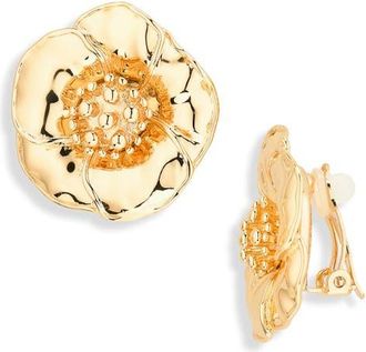 Carolina Herrera Flower Stud Earrings in Gold at Nordstrom