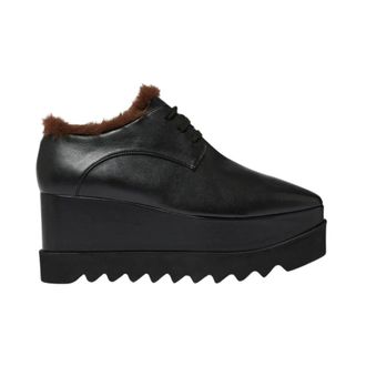 Stella McCartney Platform Wedge Sneakers - Dames - Schoenen - Zwart - Maat: 39 EU Leer