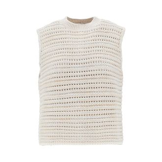 Emporio Armani Openworked knit top Woman M