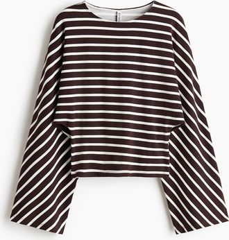 H&M Jerseyshirt mit Fledermaus&auml;rmeln - Brown
