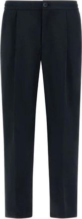 Herno Broeken, Heren, Blauw, S, Nylon, Gekreukte Broek