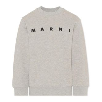 Marni Kids Sweatshirts, male, Gray, 4 Y, Round Neck Sweatshirt