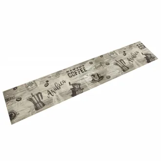 vidaXL Alfombra De Cocina Lavable Terciopelo Gris Caf&eacute; 60x300 Cm Vidaxl