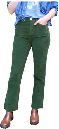 Denim Studio Salom&eacute; Corduroy Broek - Dames - Skinny Jeans - Groen - W26 - Katoen - Jeans
