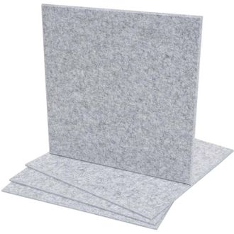 Hhg Lote De 4 Paneles Ac&uacute;sticos De Pared Hhg 572, Paneles Ac&uacute;sticos De Pared, Fonoabsorbentes 1m&sup2; Superficie 50x50cm, Gris Claro