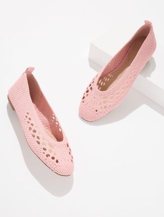 Talbots Tana Woven Ballet Flats - Delicate Rose - 10 1/2 M Talbots