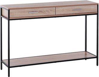 HOMCOM Homcom - Mesa para Recibidor con 2 Cajones y Estante Inferior 120x30x81.5 cm Roble