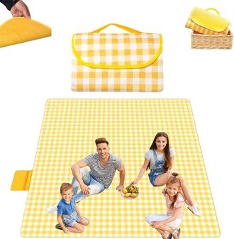 OEM Manta De Picnic Para Exteriores, Esterilla Resistente A La Humedad, Manta De Picnic Extragrande, Plegable Y Port&aacute;til, Amarilla, 2 M X 3 M