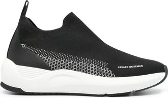 Stuart Weitzman Sw Glide slip-on sneakers - women - Fabric/Polyurethane/Calf Leather/Fabric/Rubber - 36 - Black