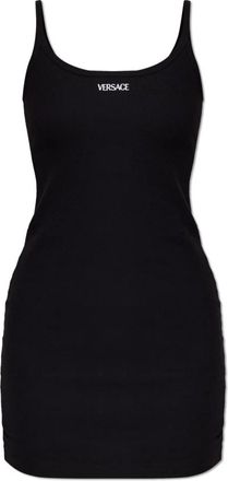 Versace Logo Dress - Dames - Korte kleedjes - Zwart - 2XL - Katoen - Kleedjes