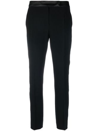 Max Mara satin-trim slim-cut trousers - Black