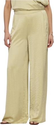 Freebird by Steven Wv-Satin-Air-26-1 Wijde Broek - Dames - Wijde Broeken - Groen - S - Polyester - Broeken