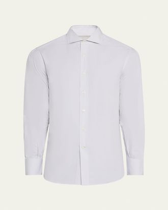 Brunello Cucinelli Mens Cotton Canvas Dress Shirt
