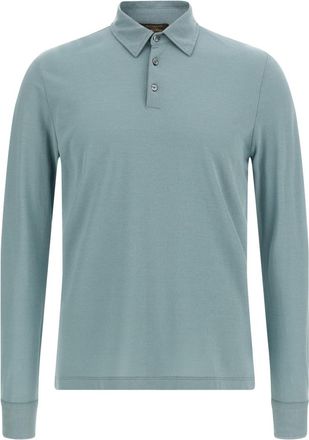 Zanone Light Blue Ice Cotton Polo Shirt