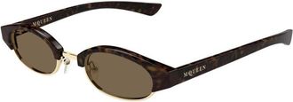 Alexander McQueen Am 0534S 002 Zonnebril - unisex - Zonnebrillen - Bruin - 48 MM - Nylon - Accessoires