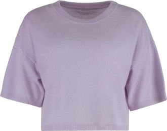 Sablyn Miles Short Sleeve Sweater - Dames - Cashmere truien - Paars - M - Kasjmier - Truien & Vesten