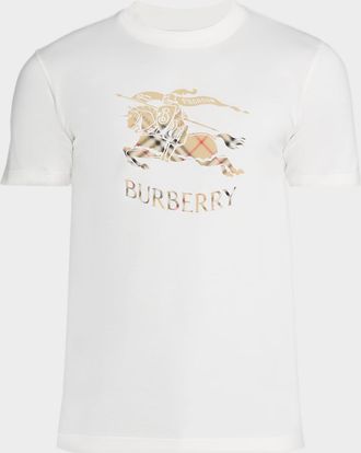 Burberry Mens Check EKD Cotton T-Shirt