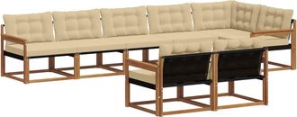 vidaXL Conjunto De Sof&aacute;s De Exterior 8 Uds. Natural Y Beige Vidaxl