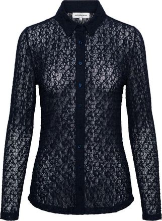 &Co Woman Kanten Blouse - Dames - Blouses & Shirts - Blauw - Maat: S Poliester