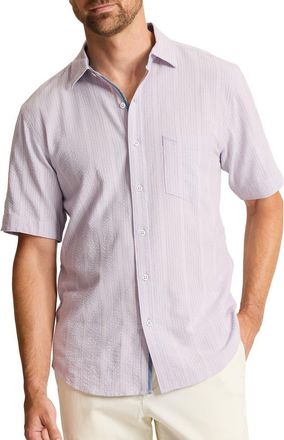 Tommy Bahama Nova Wave Short Sleeve Seersucker Button-Up Shirt in Violet Tulip at Nordstrom, Size Xxx-Large