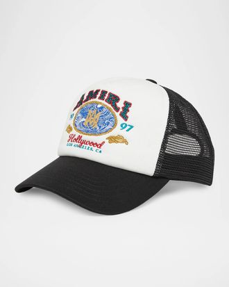 Amiri Men & apos;s Wave Foam Embroidered Logo Trucker Hat