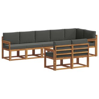 vidaXL Conjunto De Sof&aacute;s De Exterior 8 Pcs Natural Y Antracita Vidaxl